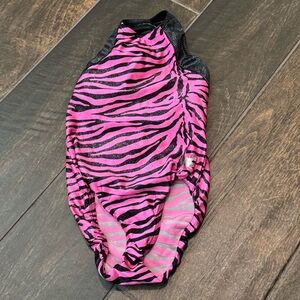 EUC Snowflake Designs Zebra Print Leotard